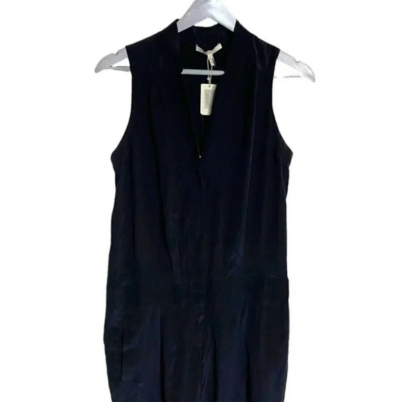 Maje 2 black silk sleeveless jumpsuit with pockets NEW - Picture 10 of 15